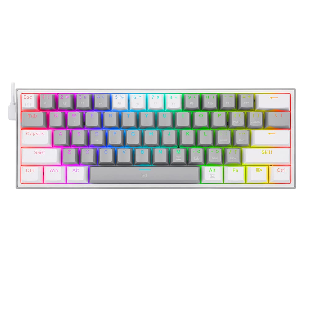 Redragon K617 Grey White Arabic (Wired)