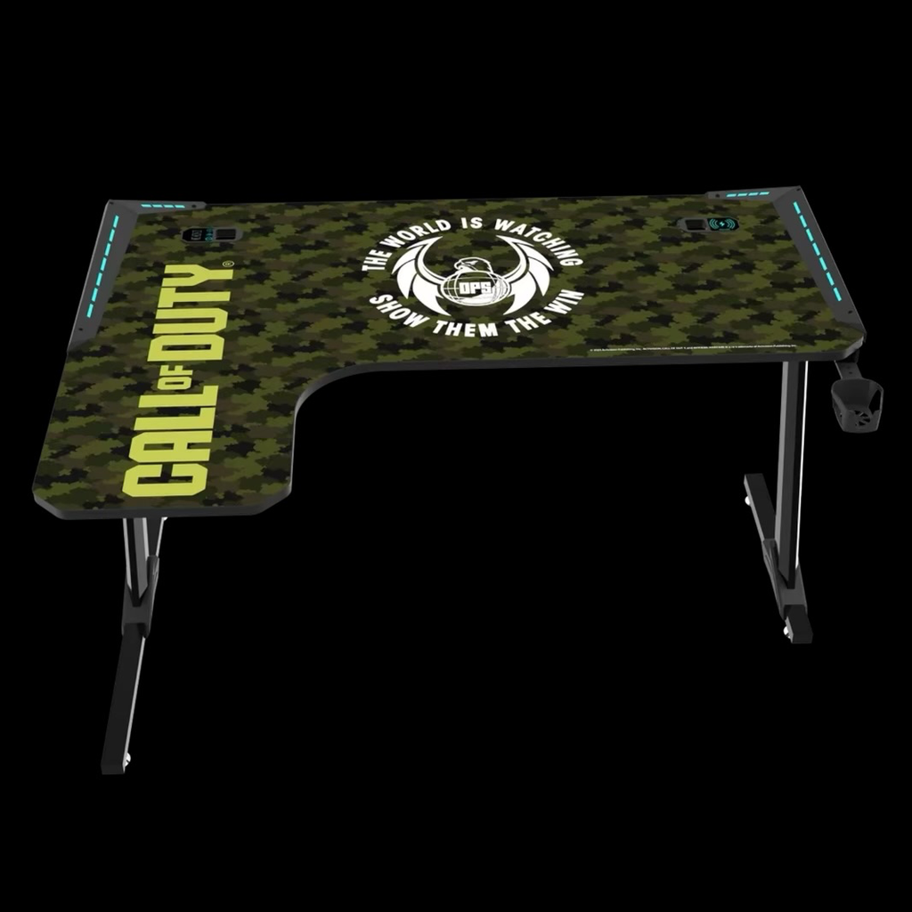 Dimensions: 1400 mm (length) x 600 mm (width) x 720 mm (height).  ميز Call of Duty Phantom XL-L Series L-Shaped RGB